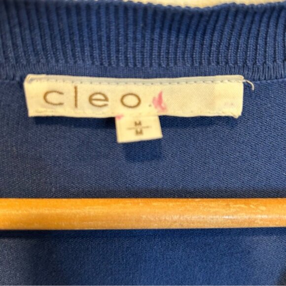 Cleo Short Sleeve Cardigan Sweater Blue - Picture 2 of 4